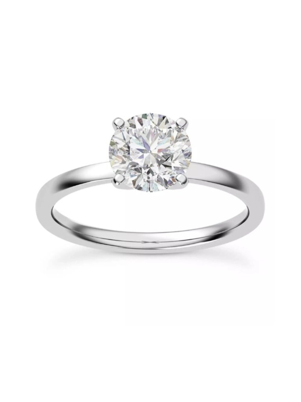 14k White Gold 1 CT Center Oval Lab Diamond